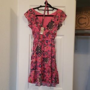 Hot pink floral party dress